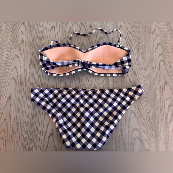 J. Crew Bikini. Blue Gingham Print. Top Is A Small. Bottom Is Medium. - Picture 2 of 4